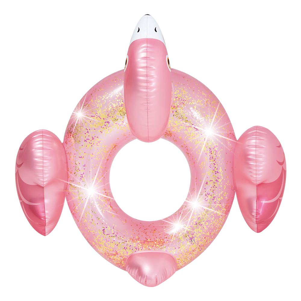 Intex Tube flamant rose pailleté, 99 x 89 x 71 cm.