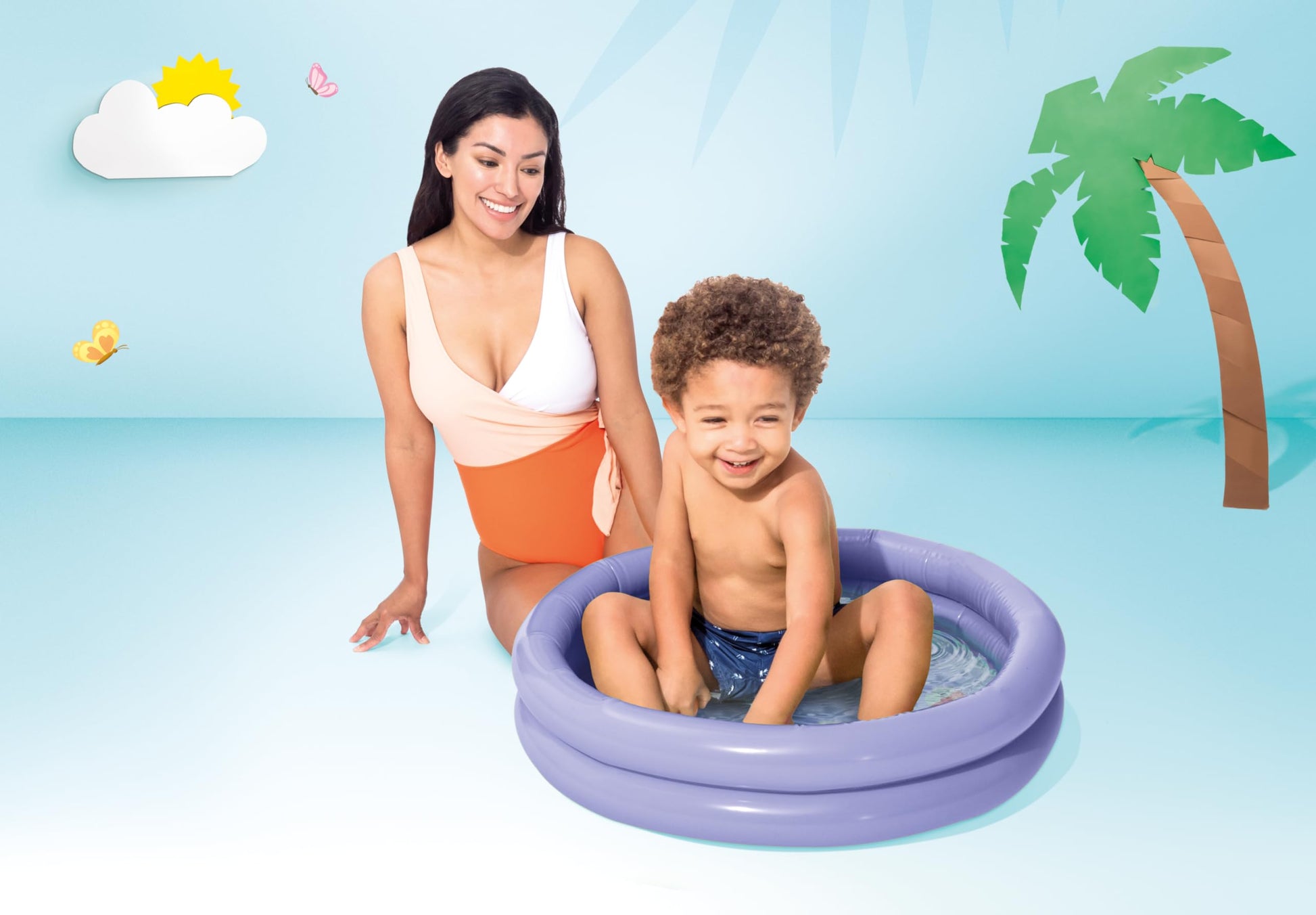 Intex My First Pool 59409NP Piscine gonflable pour bébé 61 x 15 cm | Piscine pour bébé gonflable pour enfants, baignoire de douche libre choix (violet (violet)